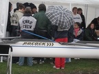 Coach Sheridan Addressing Rowers in Front of New Four